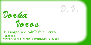 dorka voros business card